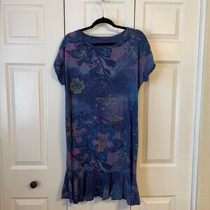 Fresh Produce Navy Floral Ruffled Dress